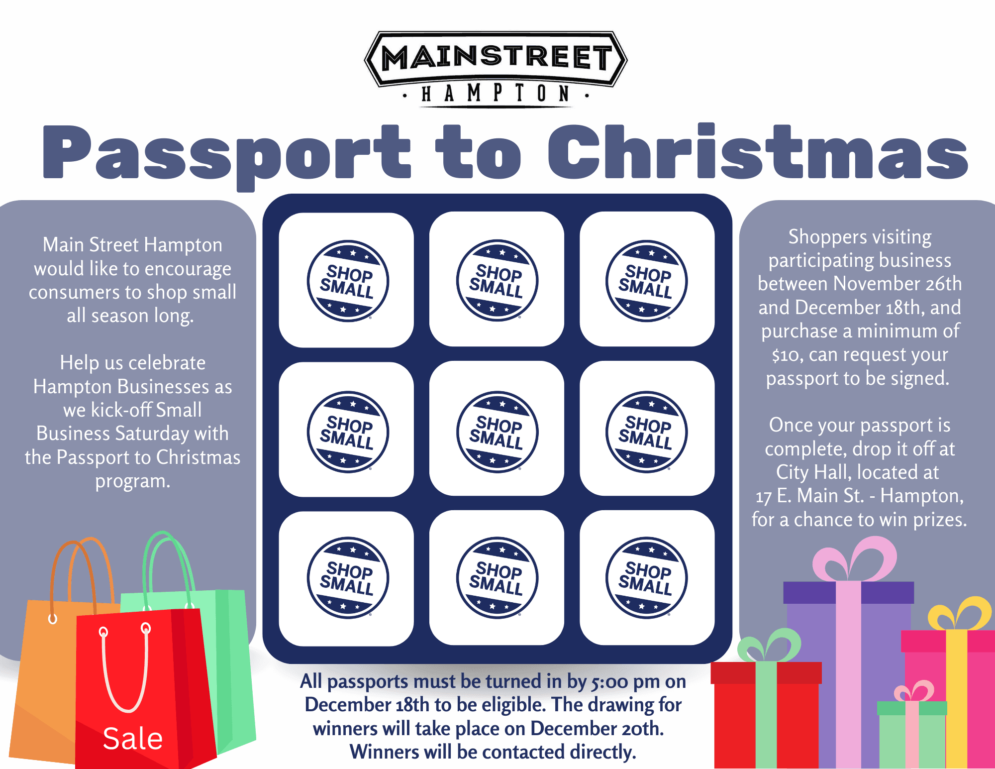 Shop Small Passport Front of Card