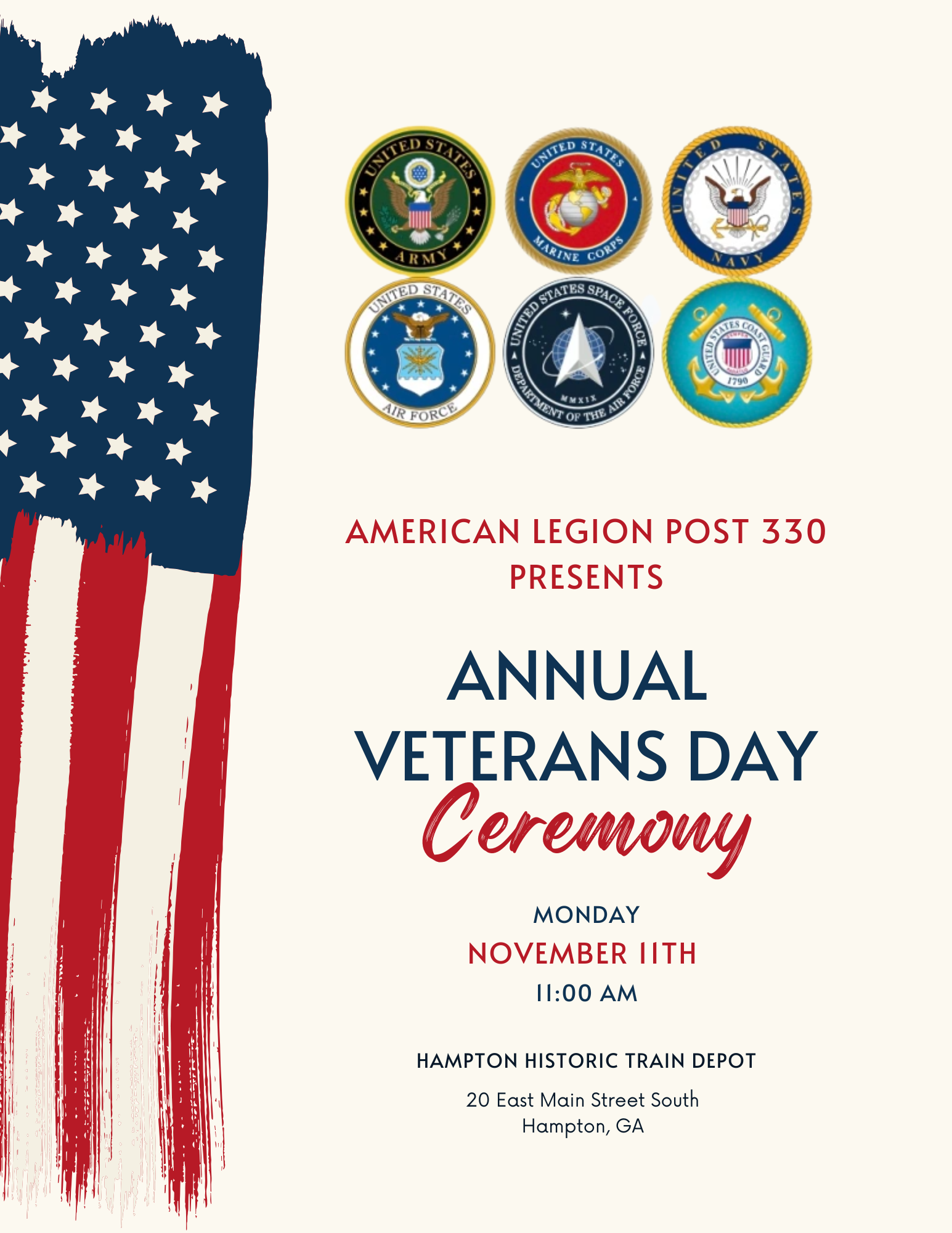 Copy of Veterans Day Itinerary 2024
